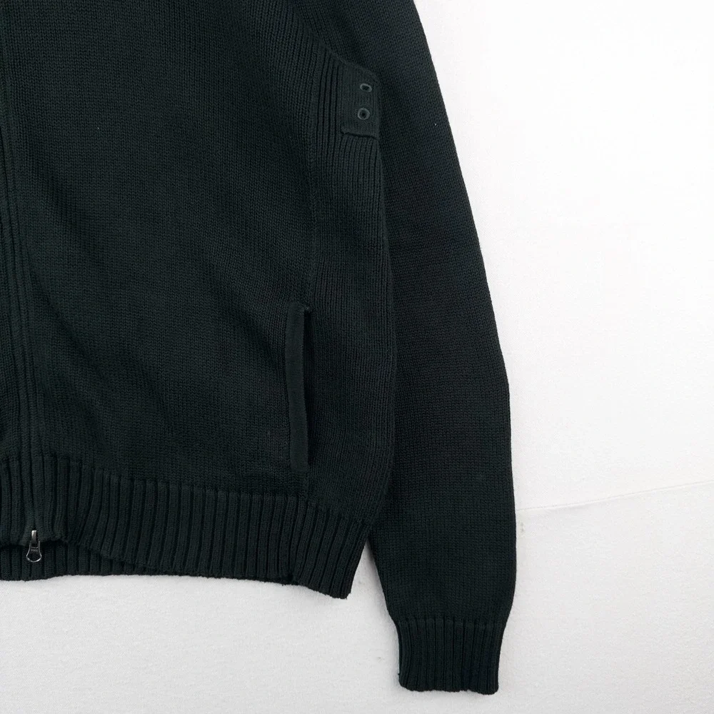 90's Vtg Polo Ralph Lauren Heavy Knit Zip Sweater Jacket Men's L Hunter Green